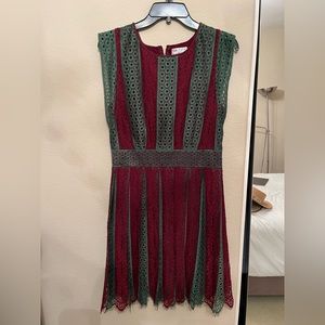 Burgundy and Emerald Lace Dress, Size M, Never Worn w/ Tags!
